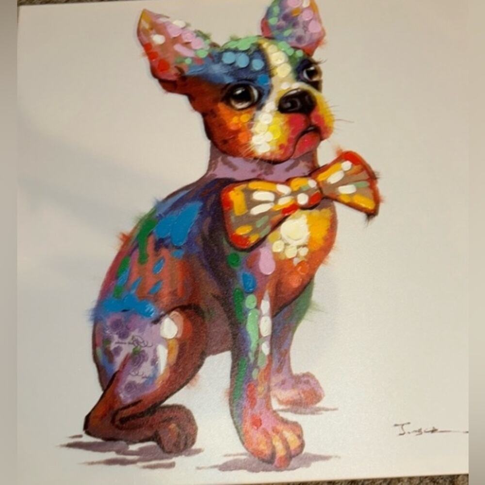 Hobby lobby terror/french bulldog Colorful Dog Canvas Large Art